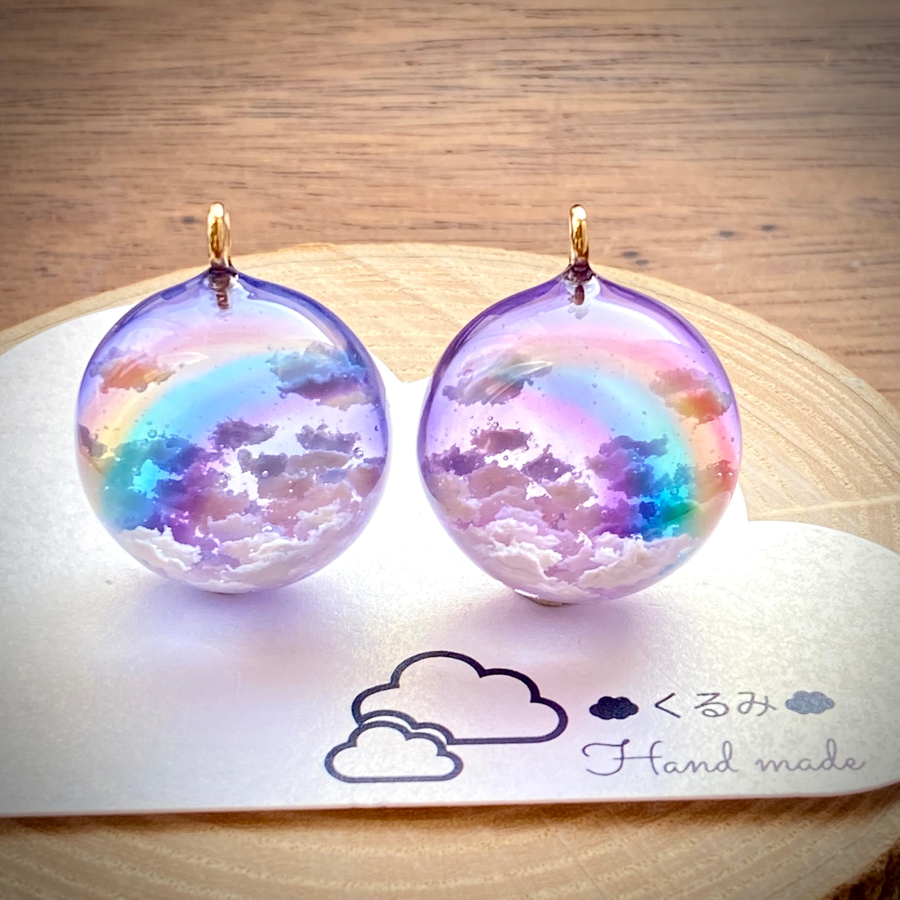 半球の雲レジン 夕暮れ空にかかる虹 L | くるみ☆Hand made☆