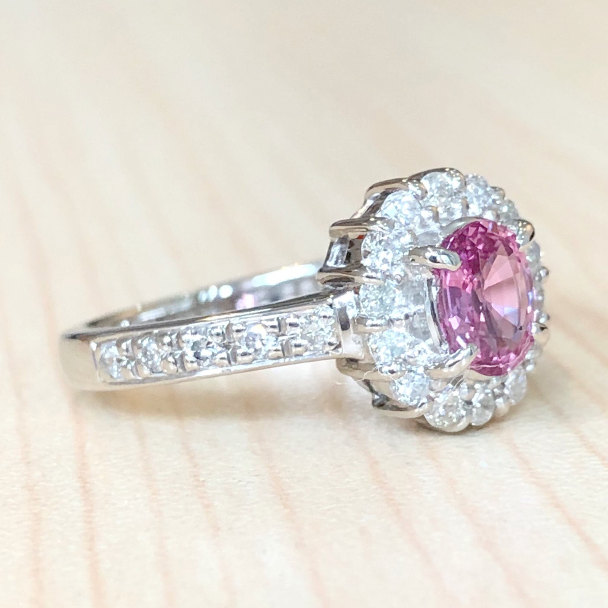 ✨希少✨レア❣️パパラチアサファイア！ダイヤ Pt900 プラチナ リング