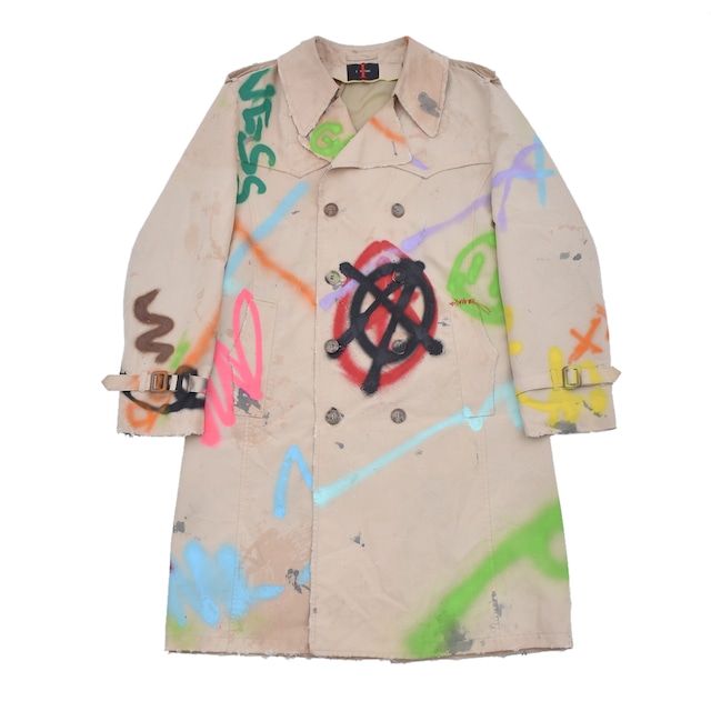 【ZAC VARGAS】graffiti trench coat