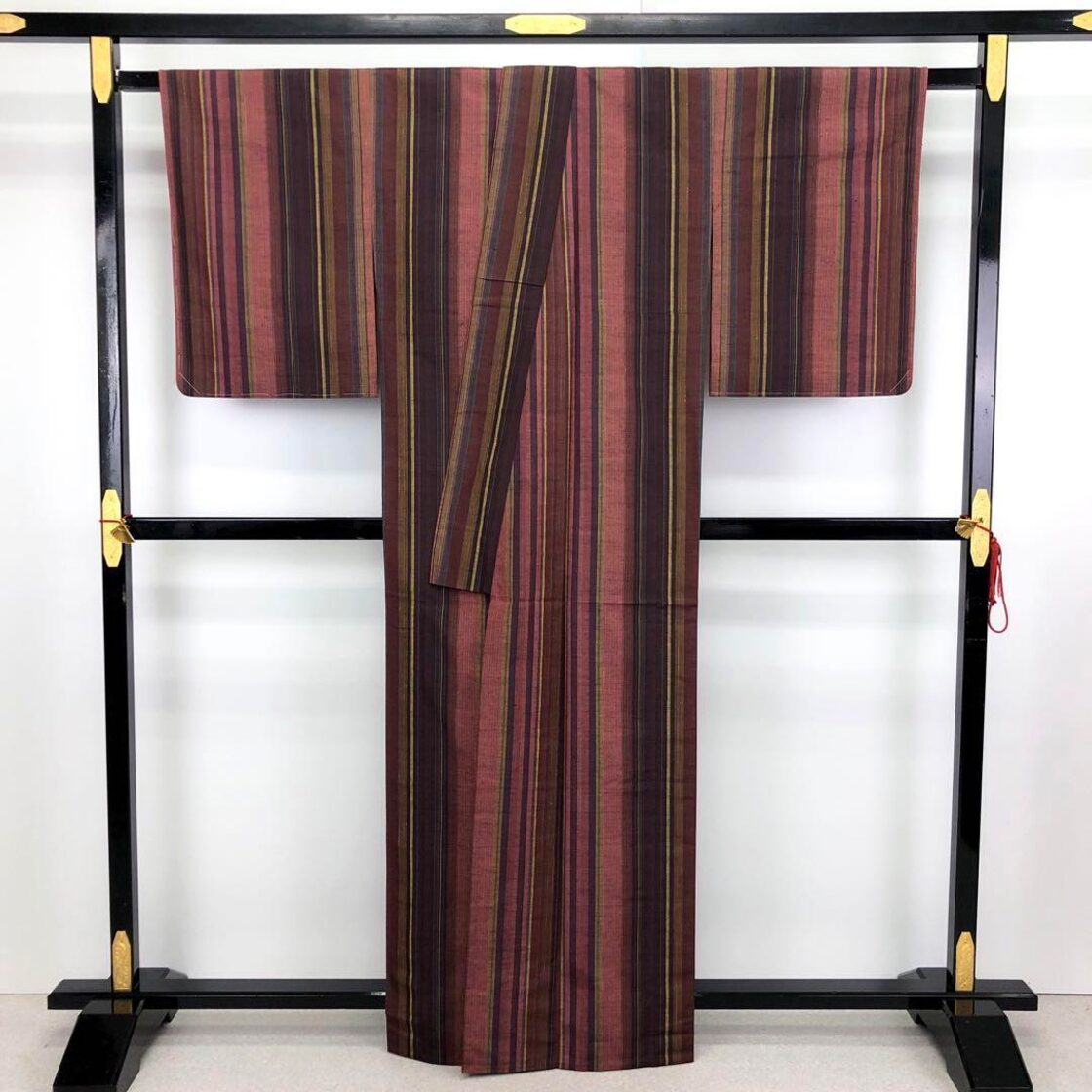 訪問着 生紬 絞り柄 金彩 薄墨色 しつけ糸 できれ K-4270 