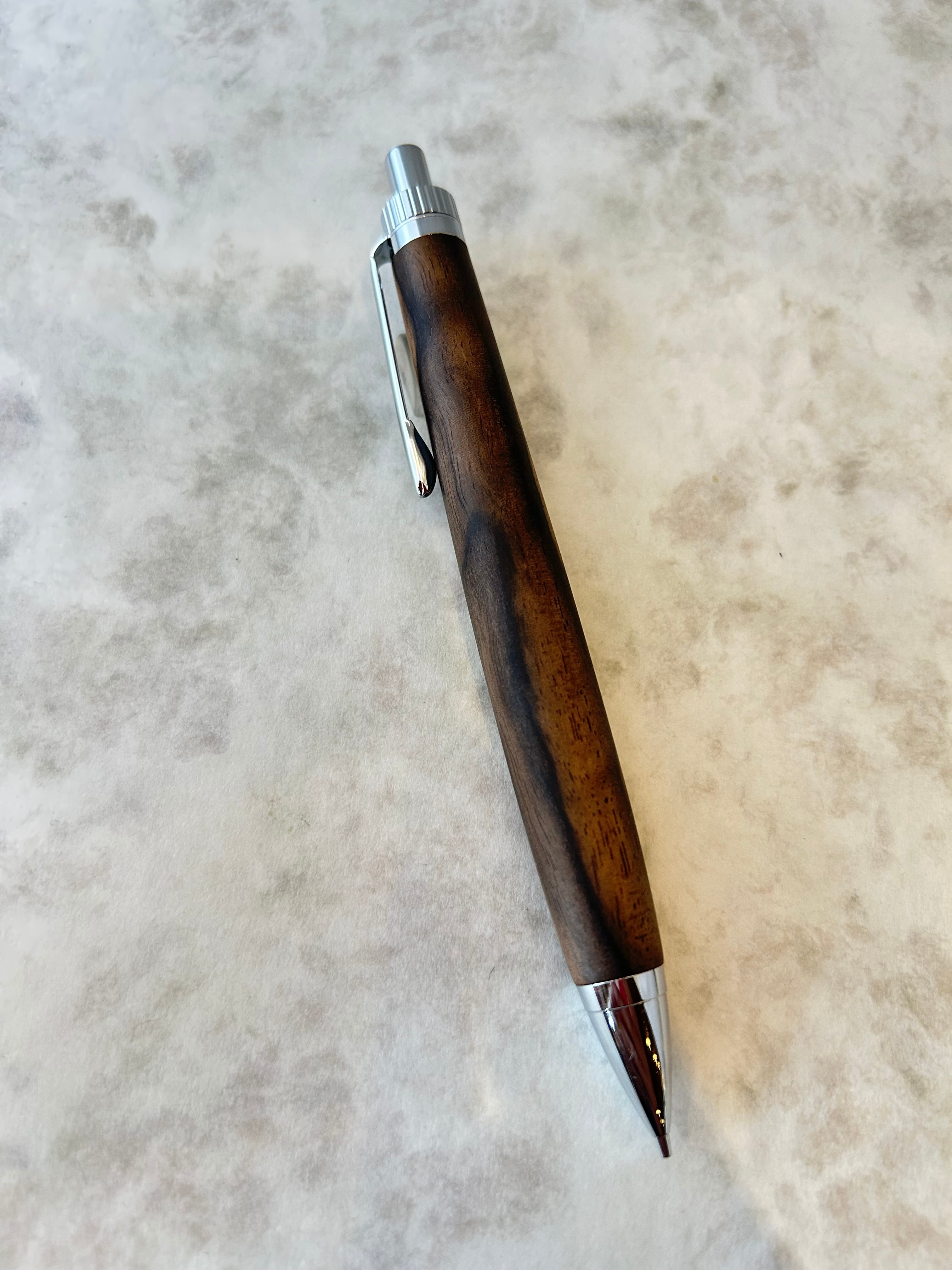 富士瘤クラフト シャープペン 【黒柿 ①】ボールペン換装可