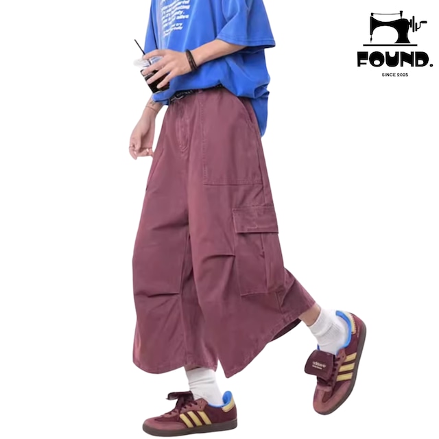 Cargo Wide Cropped Pants(FD139)