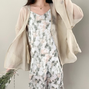 balloon sleeve shear cardigan〚0062〛