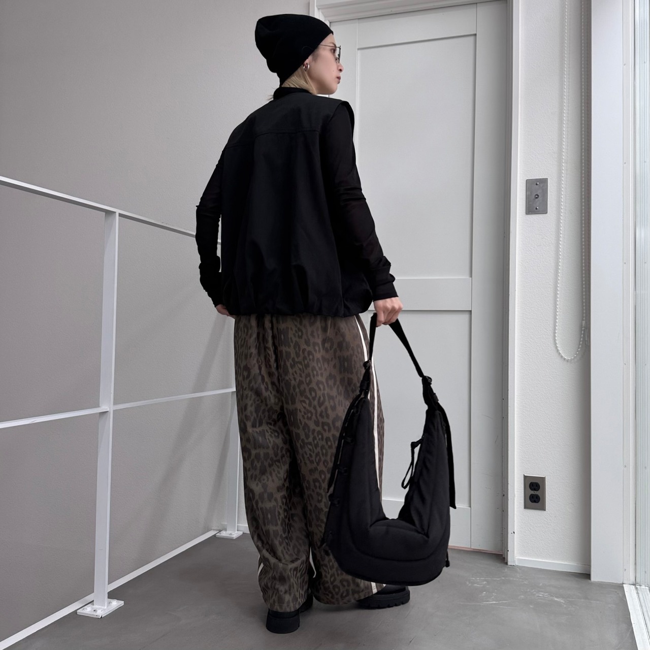 ツイルZIPバルーンvest/ブラック