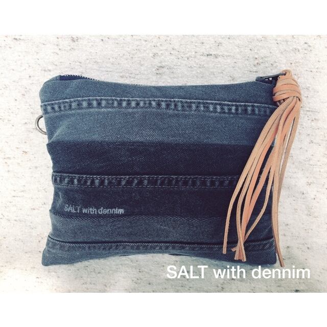 BlackDenimボーダーポーチ No.3520