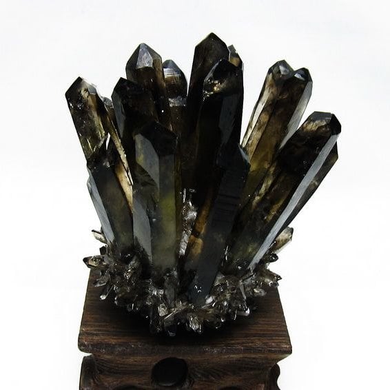 モリオン クラスター 黒水晶 原石 台座付属 一点物 182-8396