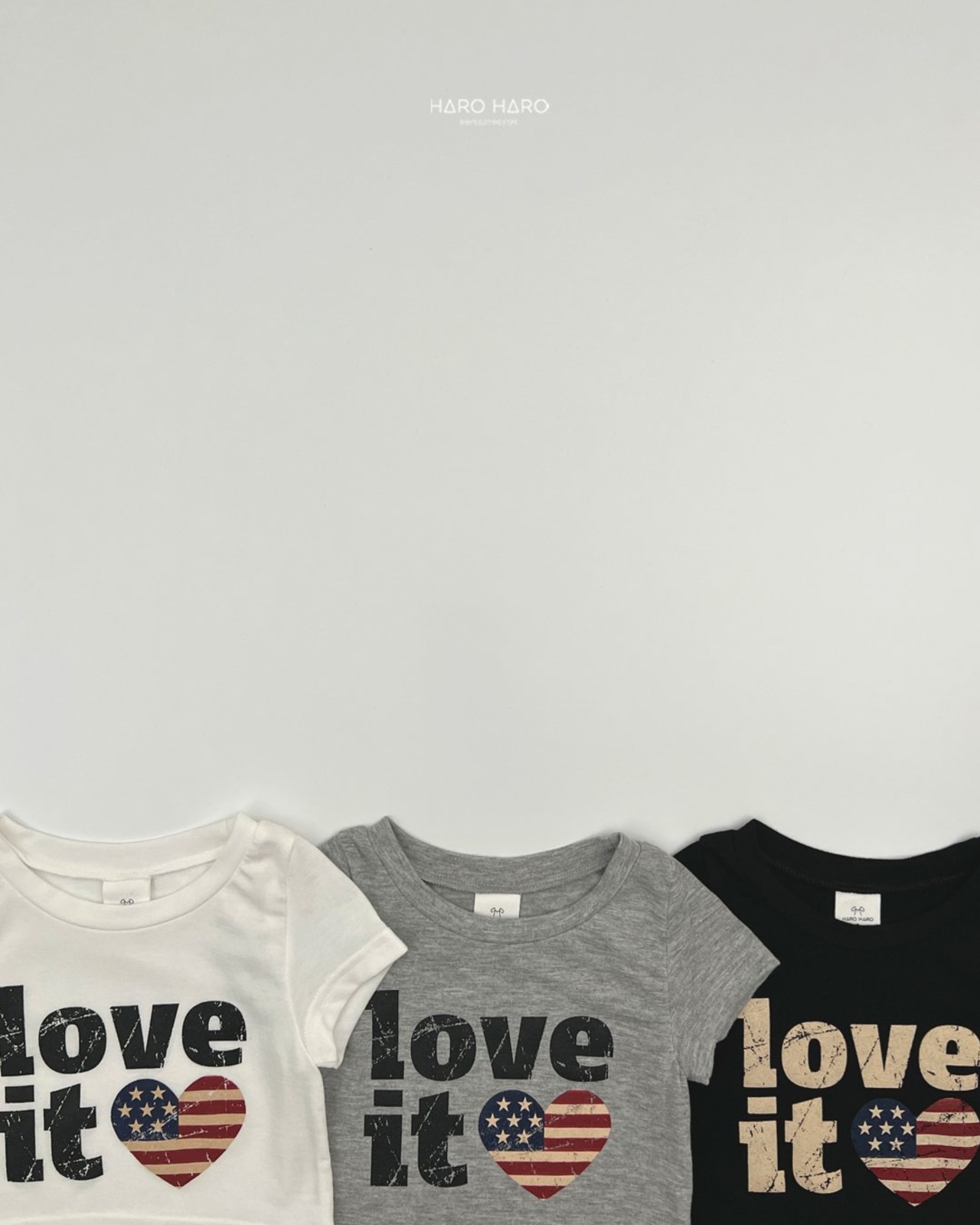 [HARO HARO] I Love Slim Tee (2XL/3XL/4XL) / [하로하로] 알럽슬림티 (2XL/3XL/4XL)