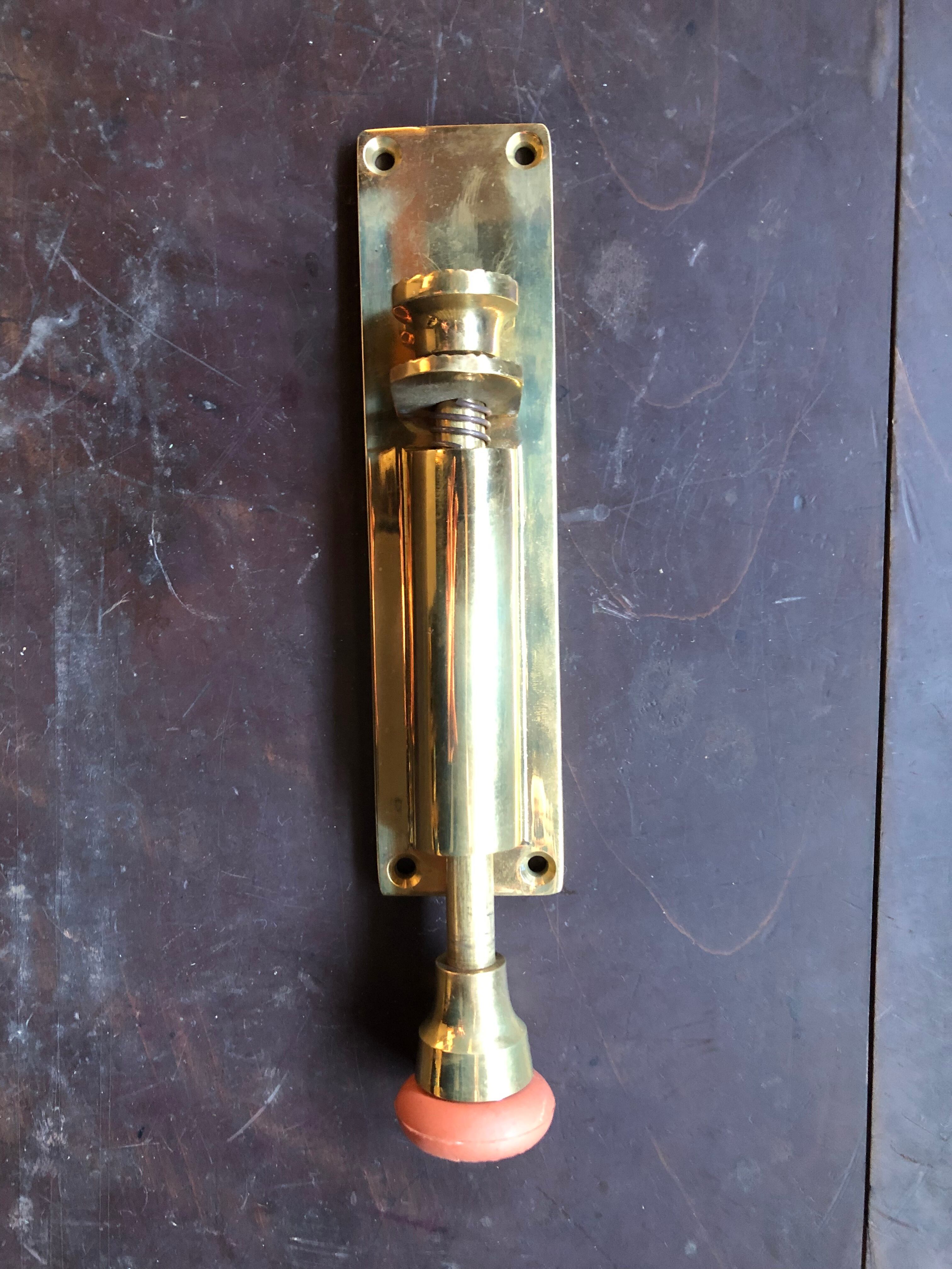 ドアストッパー 足踏み式 真鍮 昭和レトロ ストッパー足踏み