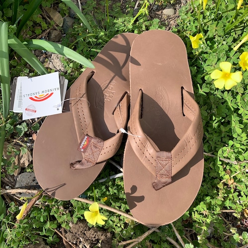 "Rainbow Sandals"Single Layer Classic Leather/ Mocha Brown