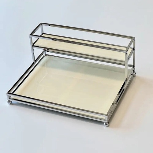 小物 収納 ラック 化粧品収納 2層 キッチン収納棚 香水 メイクアップオーガナイザー おしゃれ 北欧