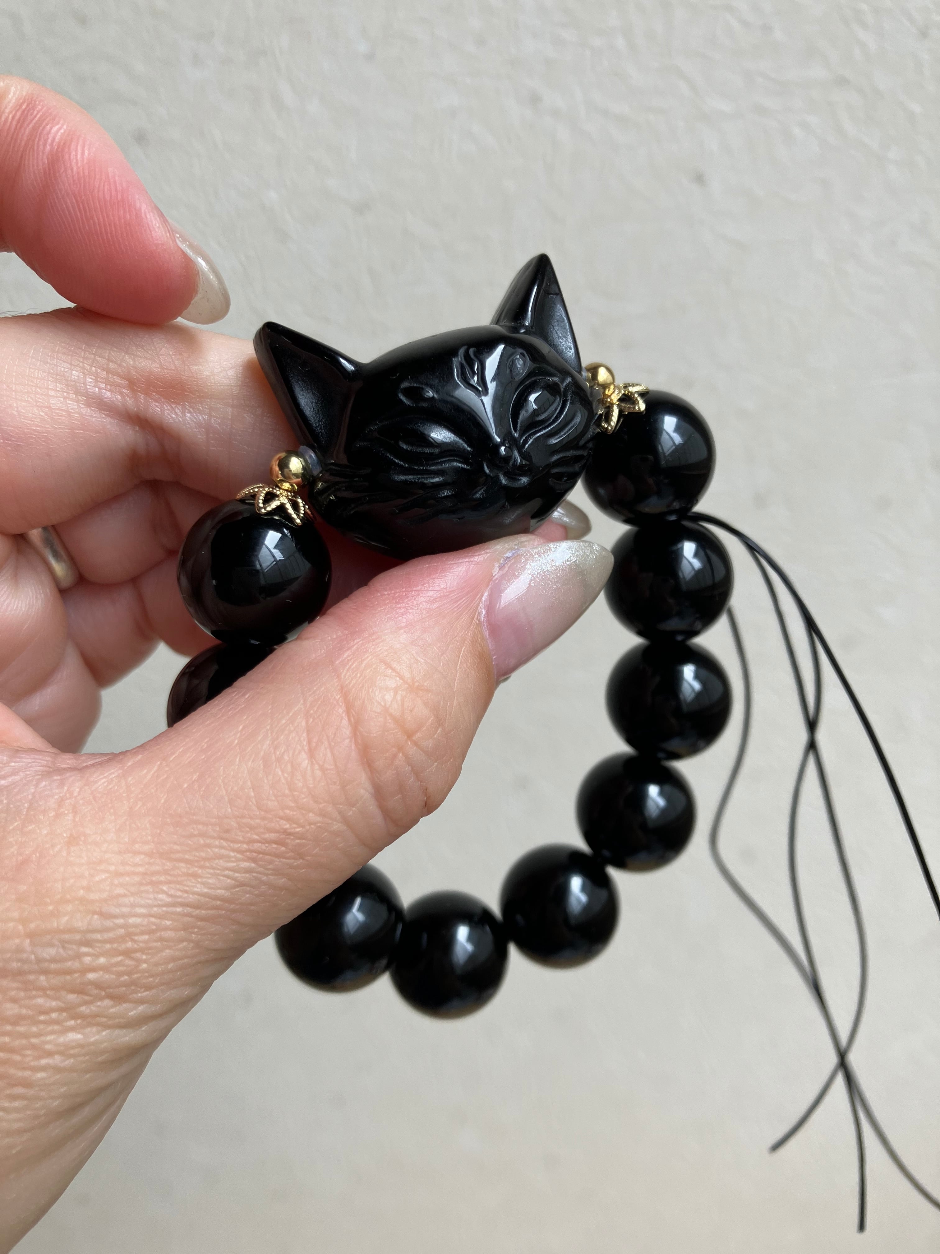 桜瑪瑙猫さん オレンジアゲート デザインブレスレット | 結びの人
