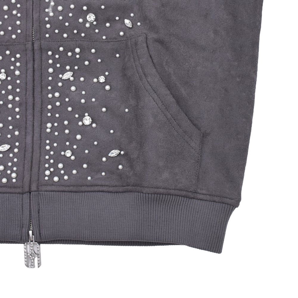 Birth Of Royal Child】Cashew Blossom Pearl Zipper Hoodie | AYIN