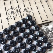 19世紀 フランス 12p 憂鬱質と歪みの黒ガラスボタンセット  アンティーク