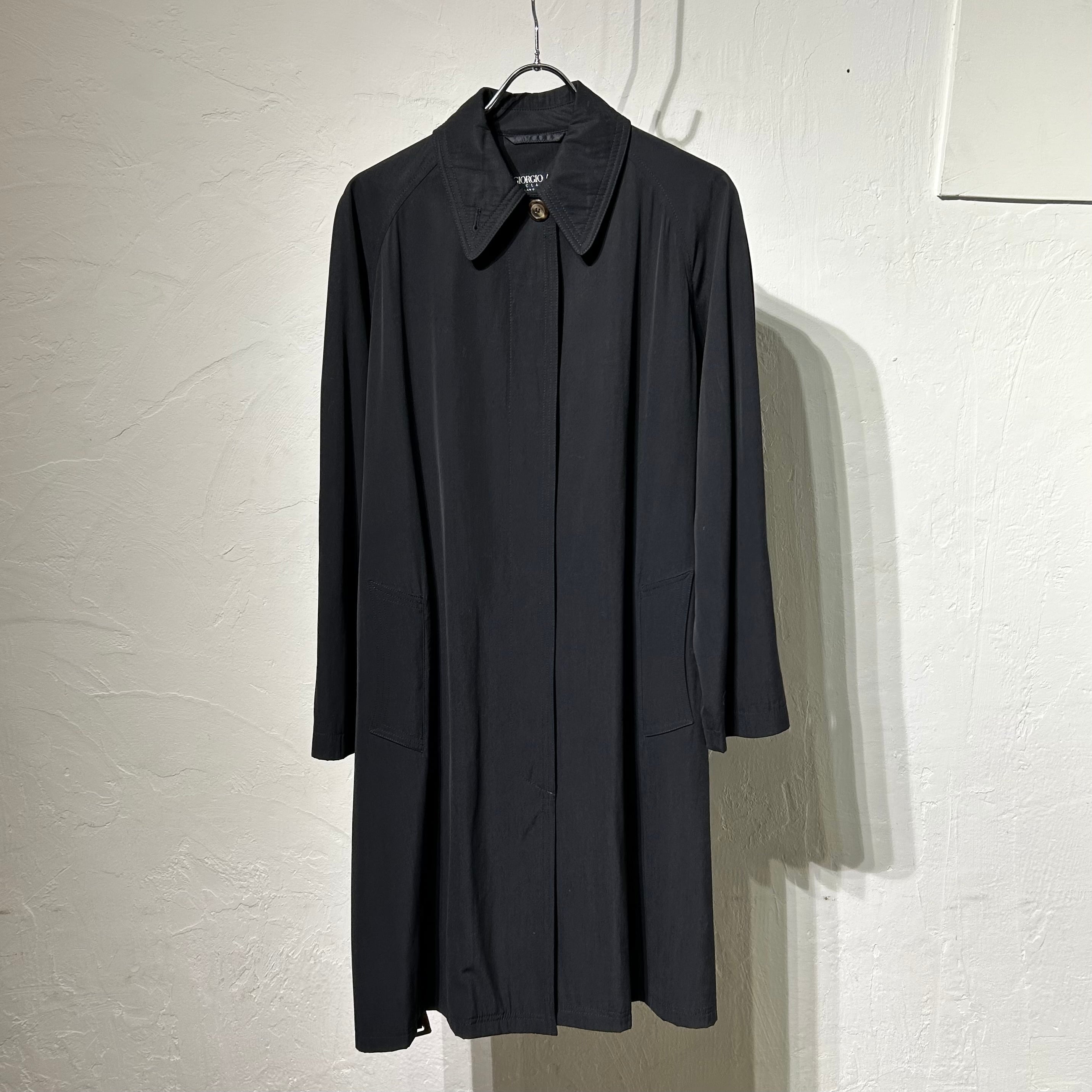 80s GIORGIO ARMANI Wool Gabardine Stain Collar Coat ITALY製