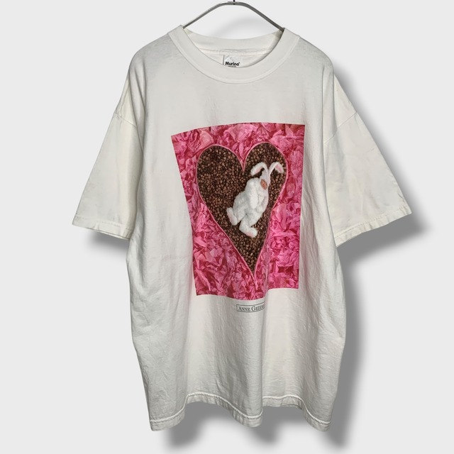 90-00s USA製　アンゲデス　フォトTシャツ　アートTシャツ　白　L