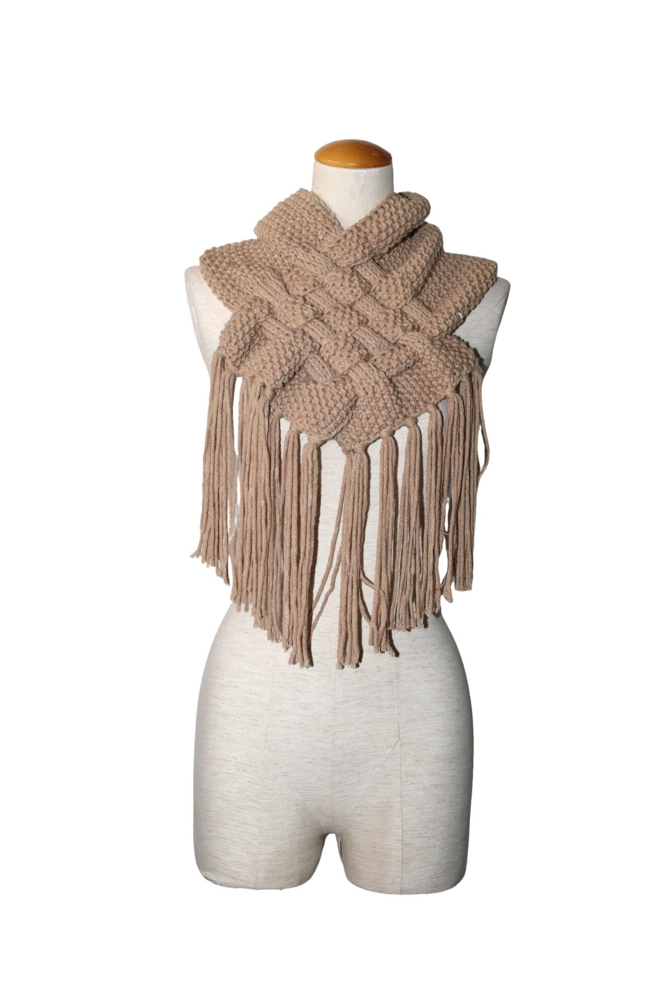 25AW】FUMIE=TANAKA knit fringe neck (BEIGE) F25A-28 | IAAAM ONLINE