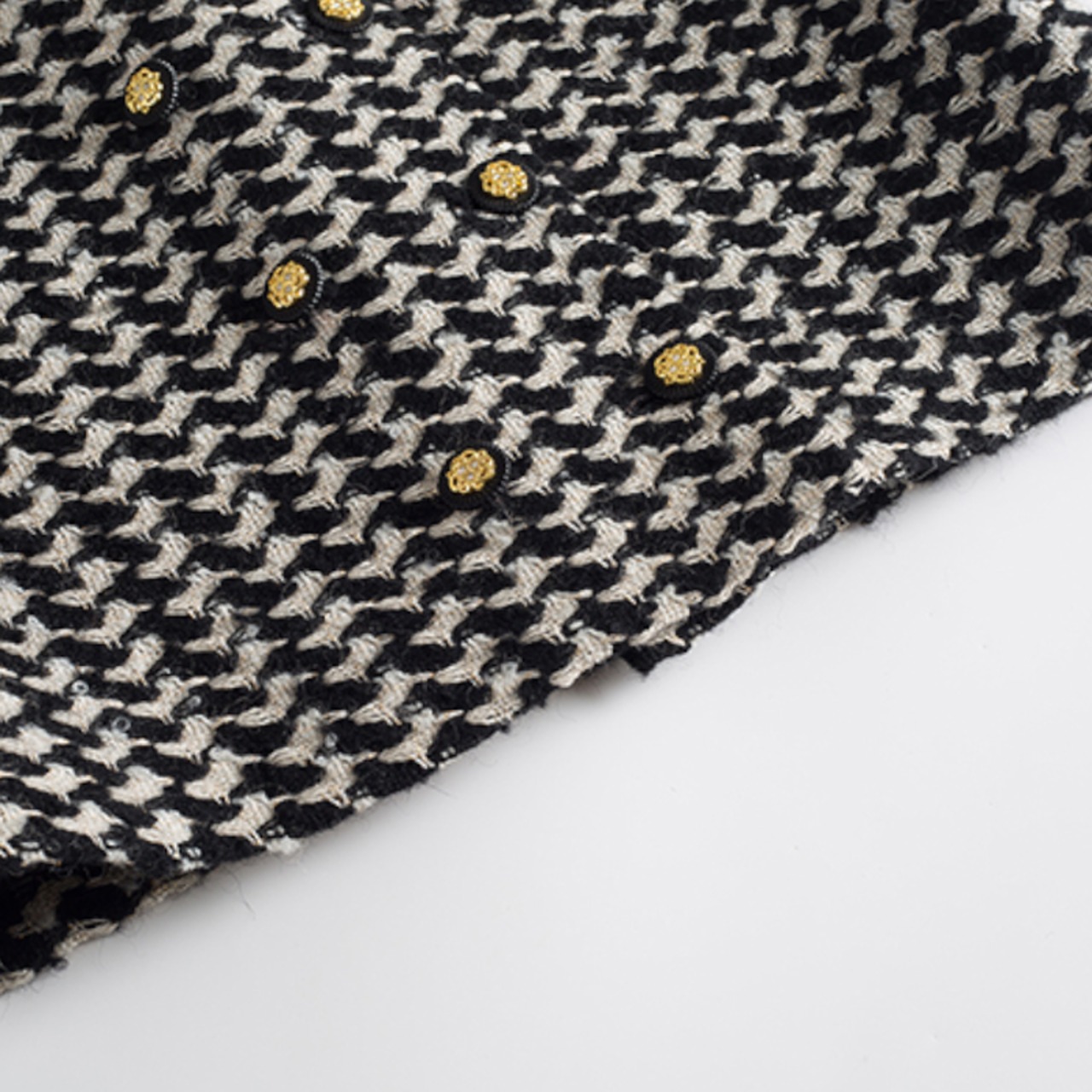 ゴールドボタン千鳥格子ベスト W00974