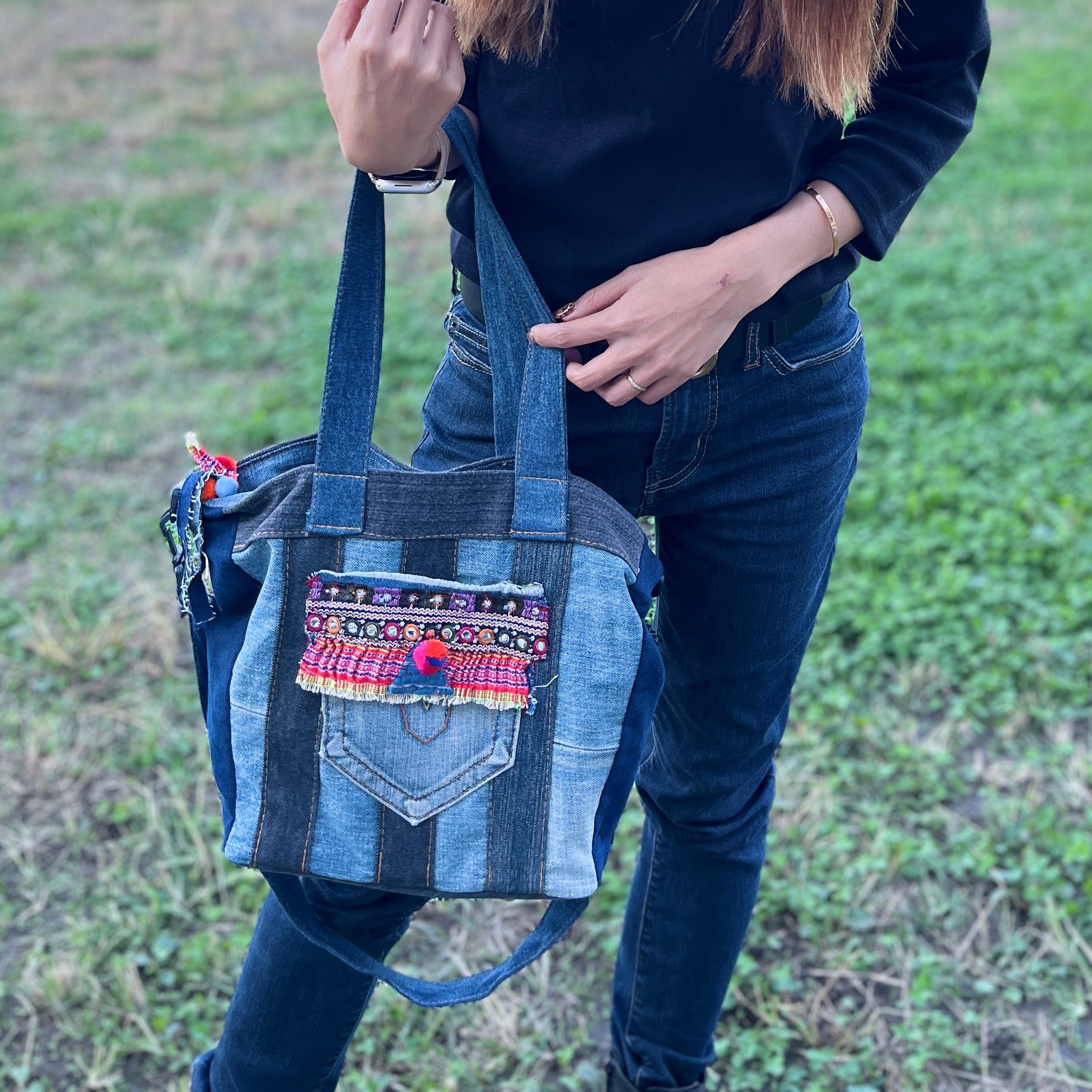 2wayリメイクデニムショルダーバッグ | アジアン雑貨ルチュ