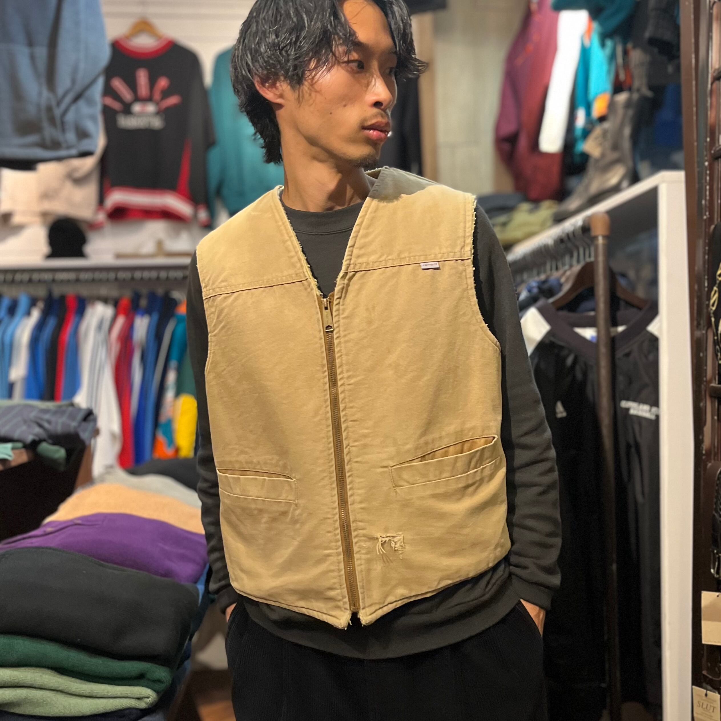 80s アメリカ 古着 ダック生地 ベスト M 良いボロ ” 80's Carhartt
