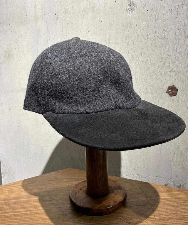 6-panel suede × wool cap COLOR:CHARCOAL