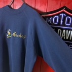 80s Fruit of the loom ミッキー刺繍　ラグランスウェット　ネイビー　ヴィンテージ　