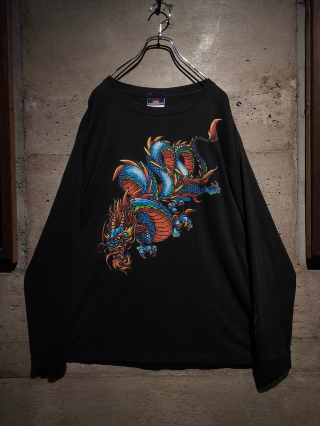 【Caka】"JNCO" Dragon Print Design Loose L/S T-Shirt