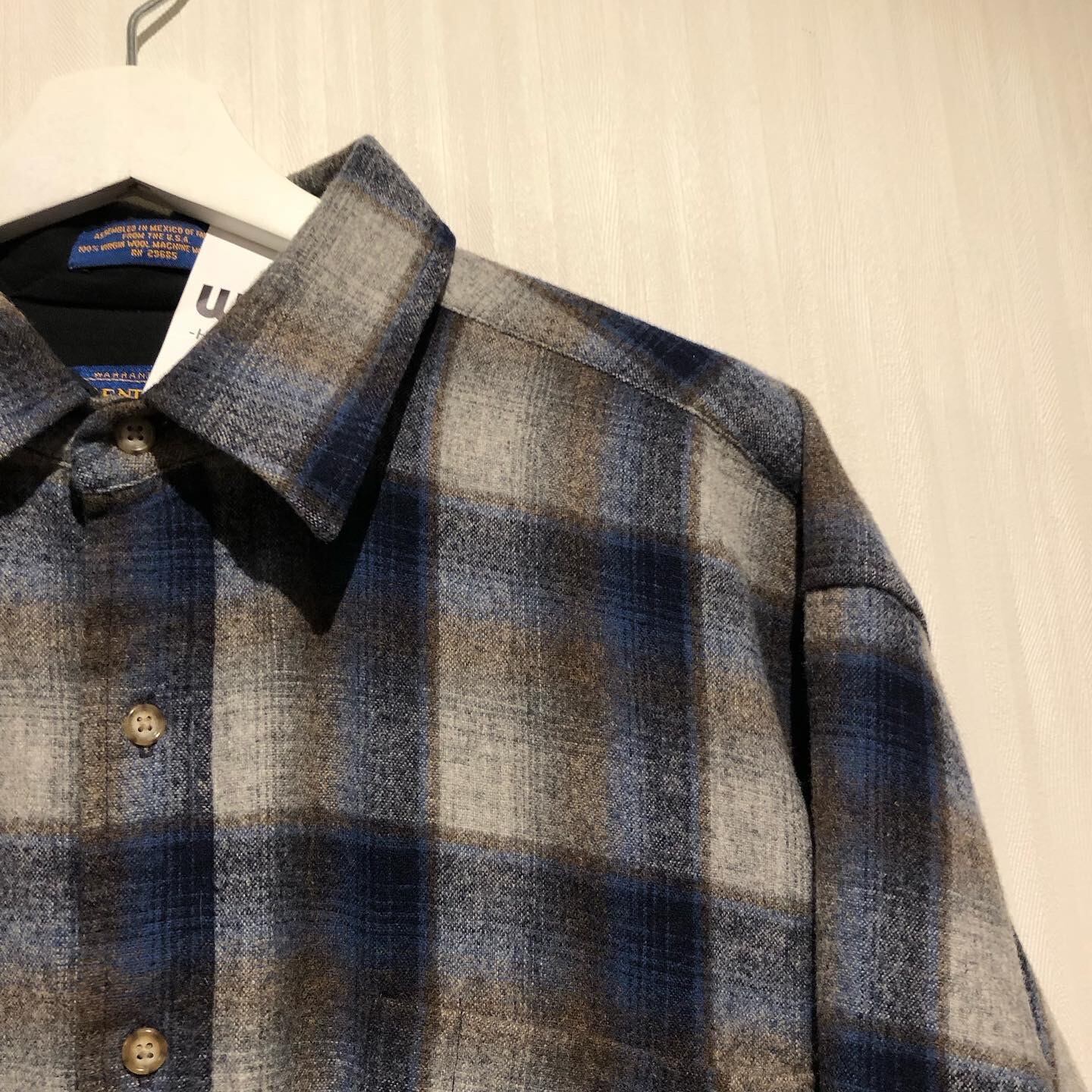 00s PENDLETON shadow check “elbow patch” wool shirt【高円寺店