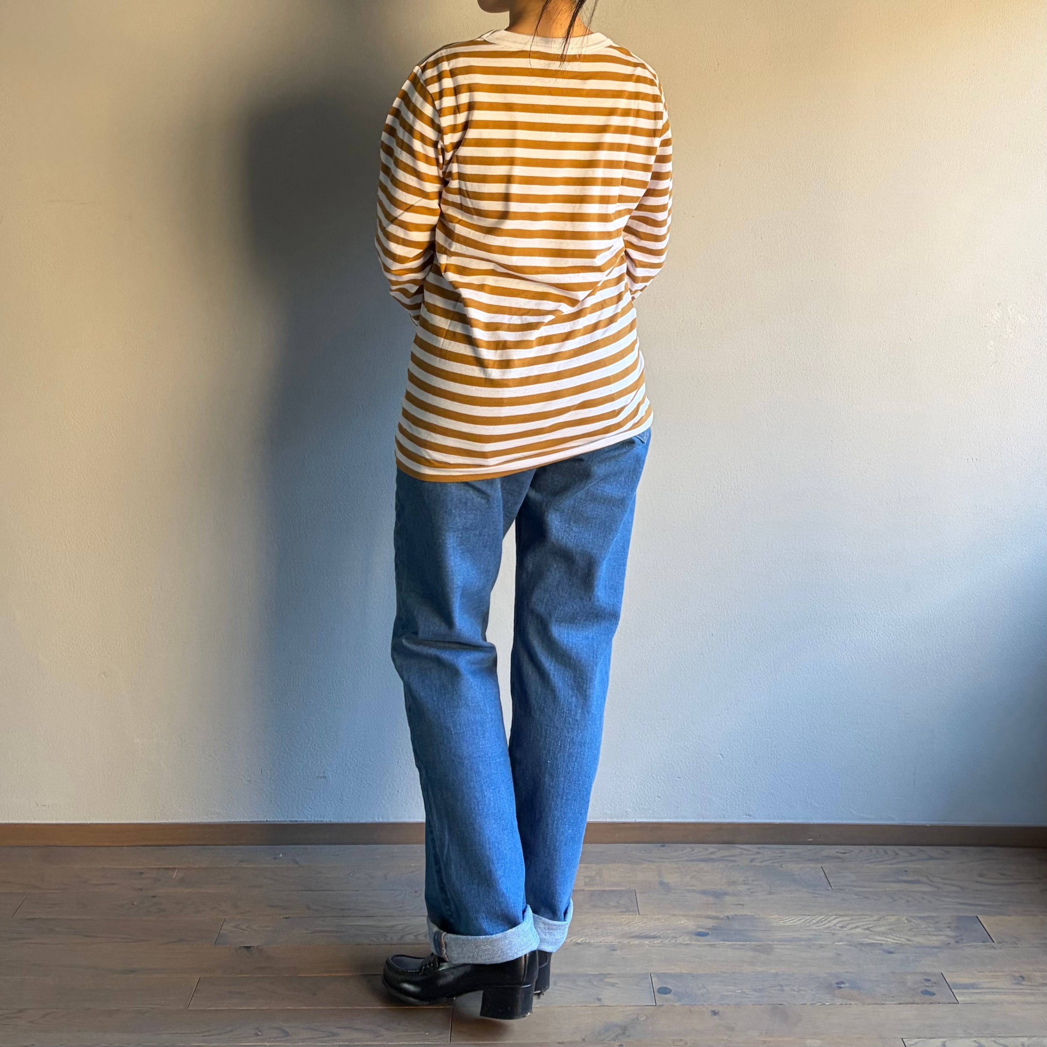 R&D.M.Co-/OLDMAN'S TAILOR GAUZE BORDER L/ T SHIRT／ガーゼボーダー