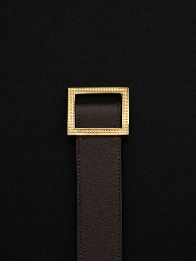 Square Buckle Belt | Dark Brown