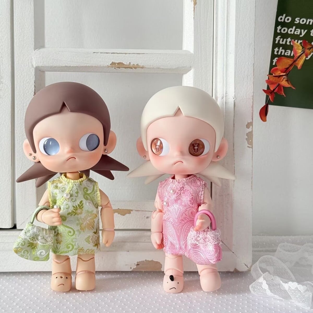 ZSIGA＆1/8ぬいぐるみ対応 レトロ 刺繍 チャイナドレス +バッグ 着せ
