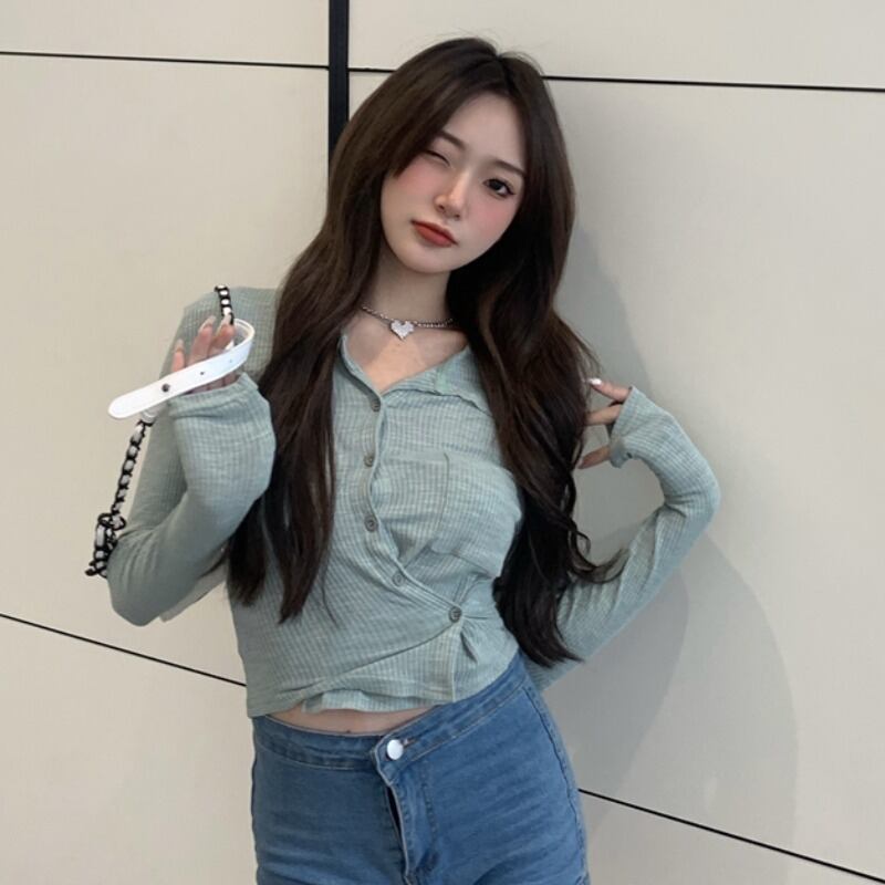 薄手スリムショートTシャツ ロング カーディガン ハンチェンe92665269375