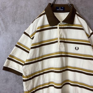 FRED PERRY logo border polo shirt size M 配送A