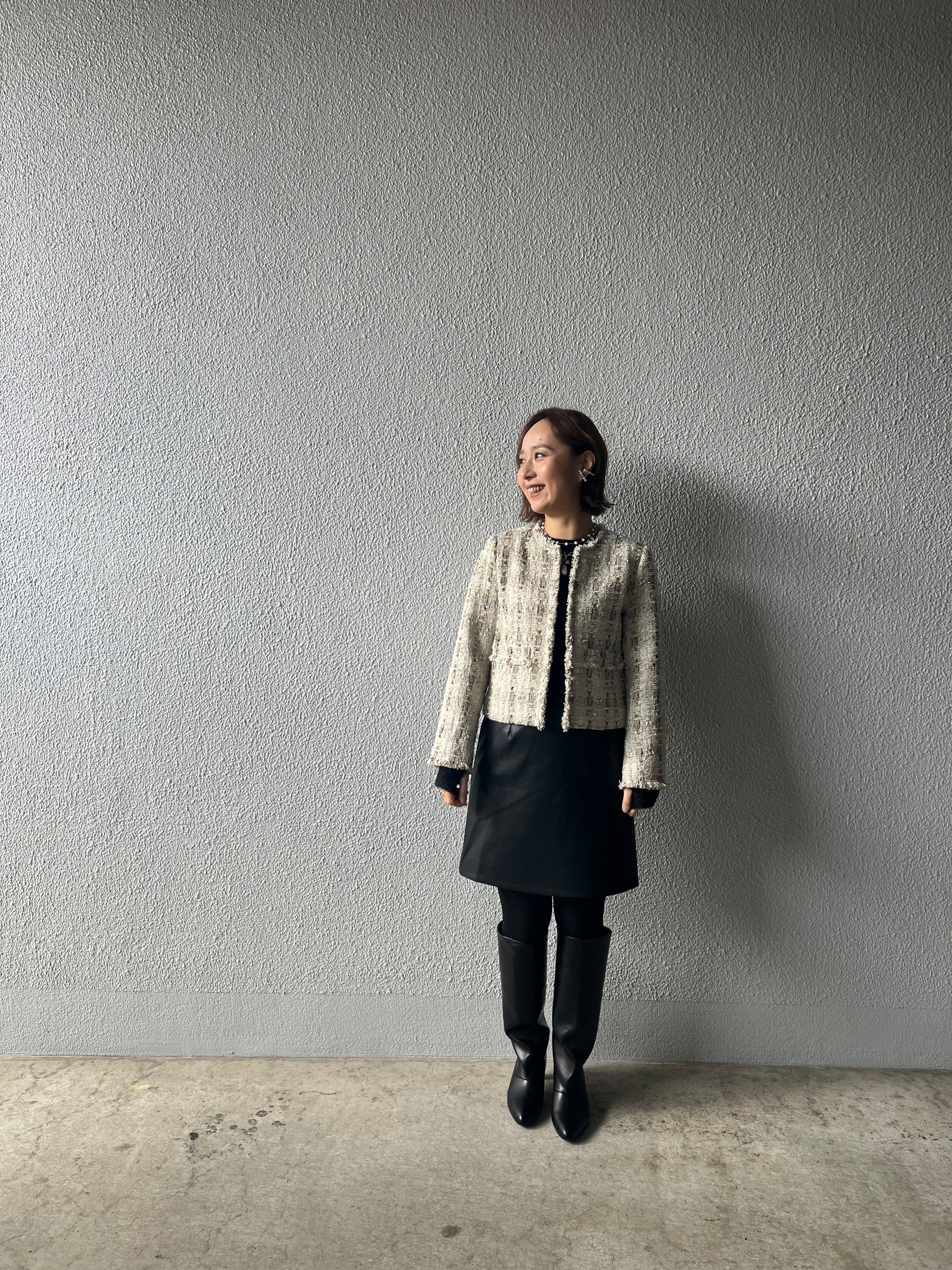 【anana】セットアップ可ラメツイードジャケット a79-032