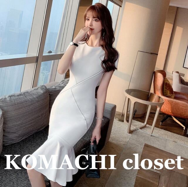 【送料無料】 フィッシュテールドレス 白 ホワイト 黒 ブラック パーティードレス 韓国 レディース オルチャン 膝丈 ひざ丈 膝上 半袖 Uネック ラウンドネック スリム タイト 細身 マーメイド スマート ステッチ ハイウエスト かわいい 大人可愛い きれいめ 上品 おしゃれ こなれ感 ラブリー キュート 個性的 クール モード系 セクシー 存在感 抜け感 フェミニン 大人女子 夏 休日 パーティー イベント リゾート カフェ デートトレンド 流行 インスタ映え S M L XL