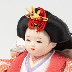 №26S-09　ころろ金襴　薄茶　二人飾り　 タモ＋モカ　吉祥格子 収納飾りセット thumbnail 16
