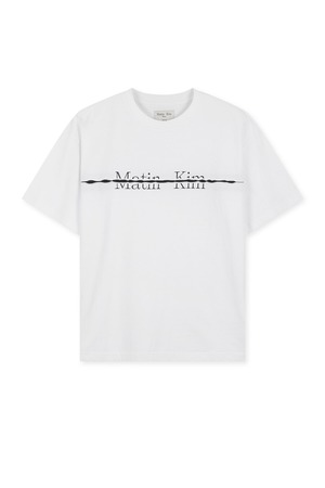 [Matin Kim] MATIN KIM LOGO CUTTED LAYERED TOP IN WHITE 正規品 韓国ブランド 韓国通販 韓国代行 韓国ファッション マーティンキム matinkim 日本 店舗