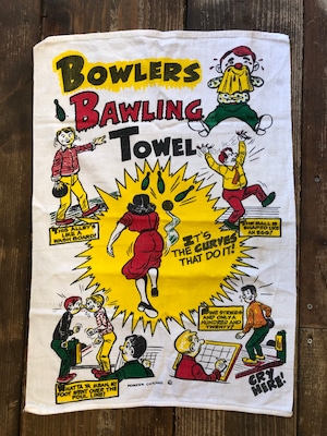 BOWLING TOWEL"BOWLERS BAWLING TOWEL''/ボーリングタオル USA 50's ビンテージ 希少