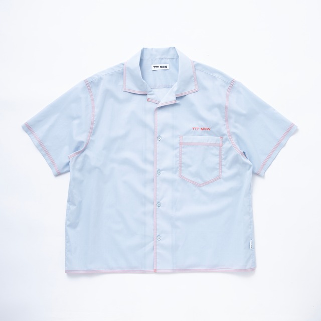 Open collar shirt (BLUE)