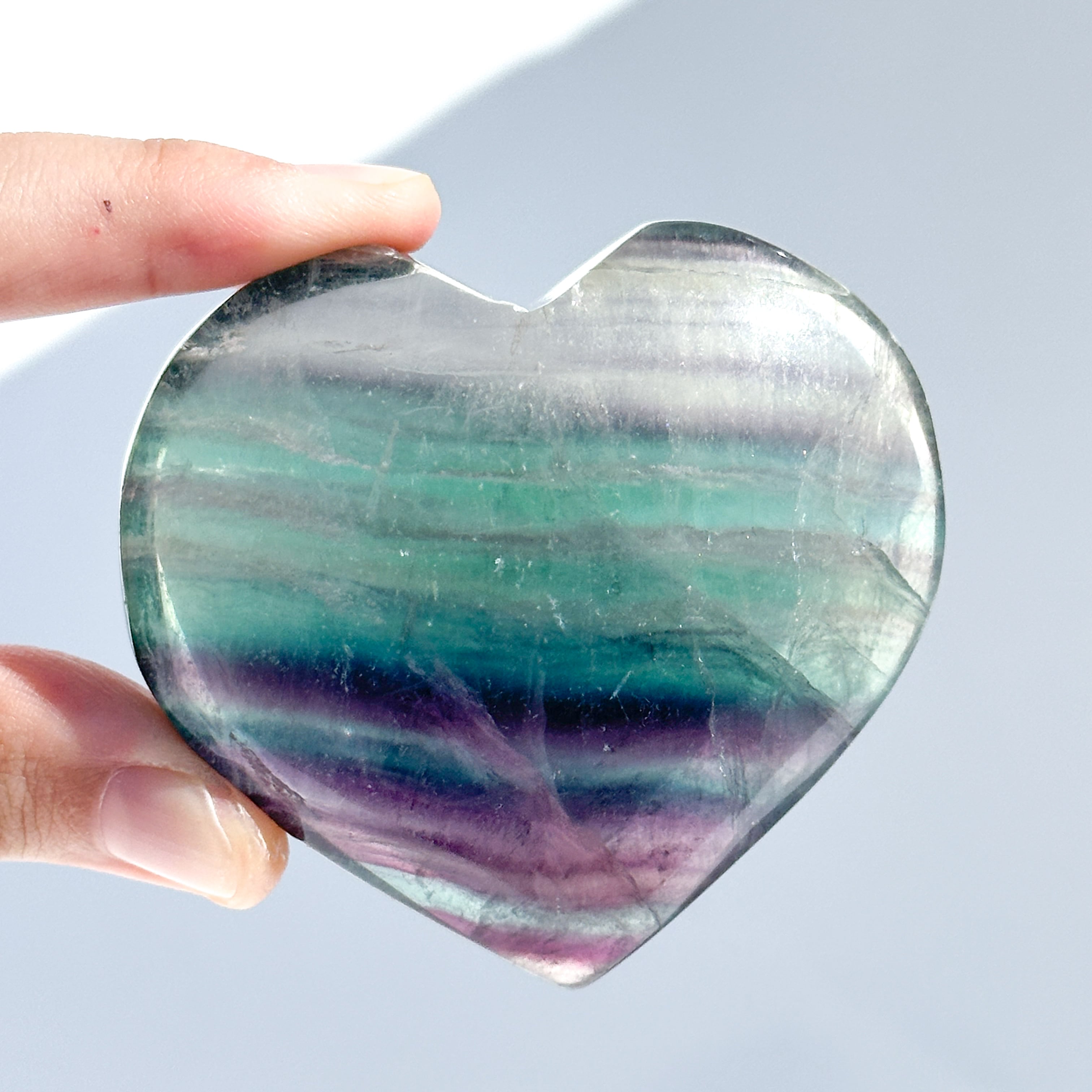 レインボーフローライト ハート35◇ Rainbow Fluorite ◇天然石・鉱物