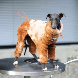 豪華で快適なタートルネック,柔らかいヒョウ柄の暖かいドッグウェア　D03-032