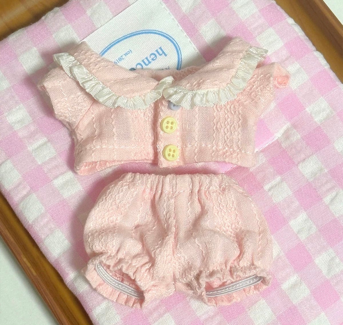 10cmぬい服】涼しげ素材のパジャマコーデ 10cm着せ替えぬいぐるみ用