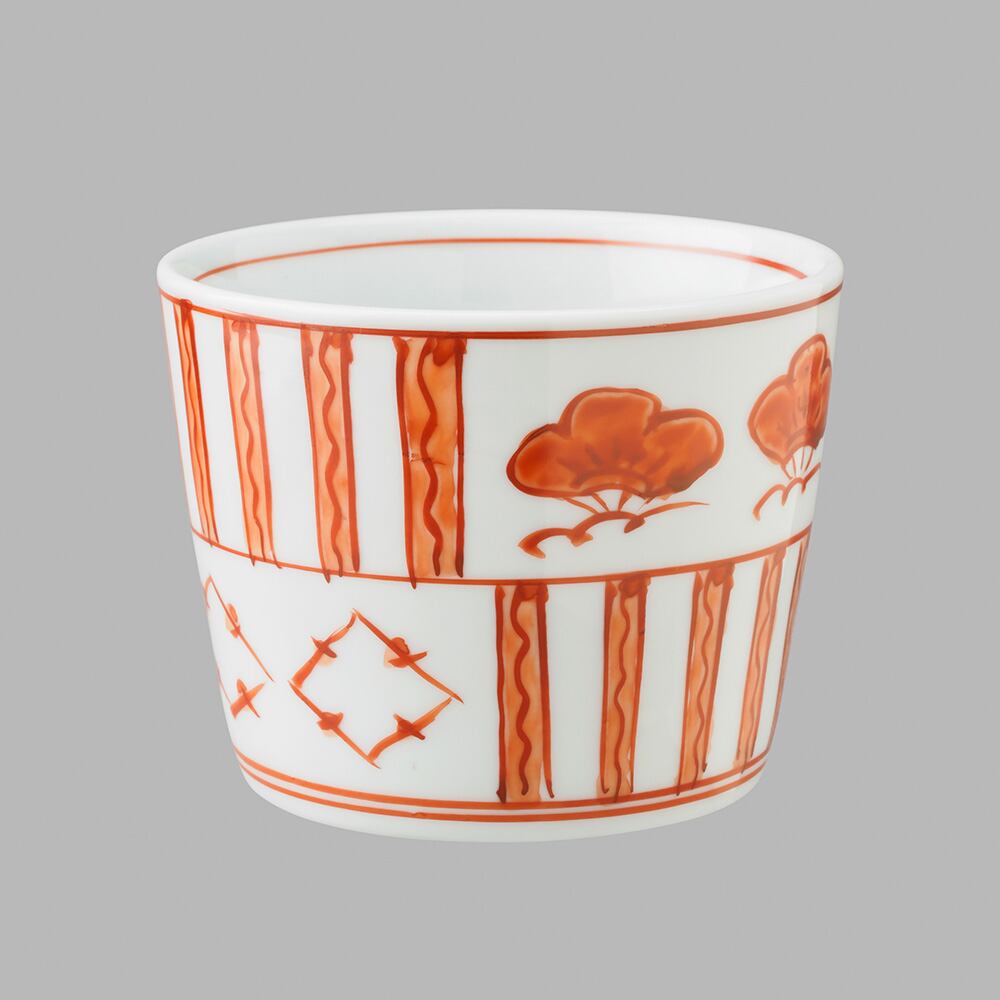 赤絵松皮菱市松文(大)