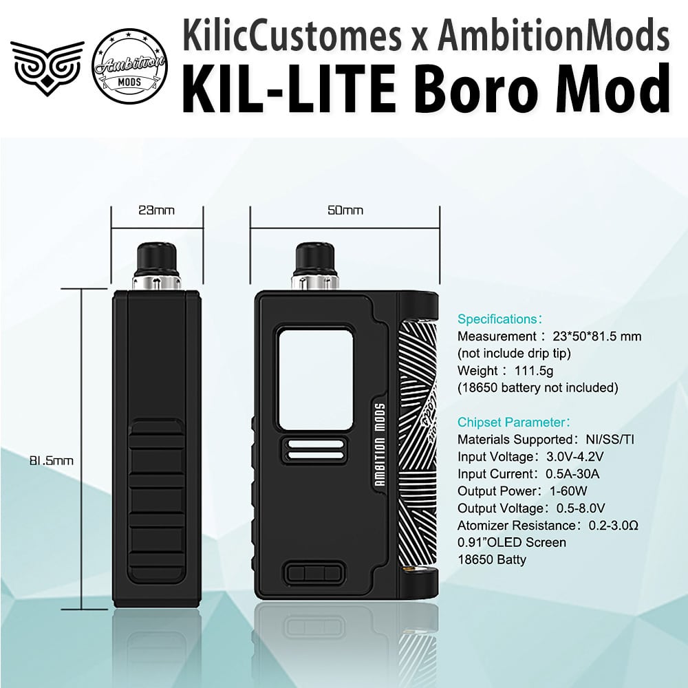 Ambition Mods KIL-LITE DNA PeekCarbon | CLUTCH VAPOR