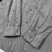 PAPAS パパス 数字総柄 コットン 長袖 ネルシャツ サイズ 52/LL /グレー/日本製