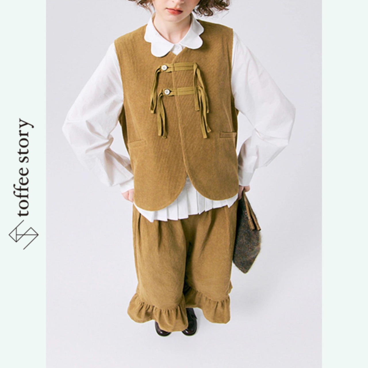 【2color】木漏れ日に揺れるコーデュロイセットアップ 《P0269》