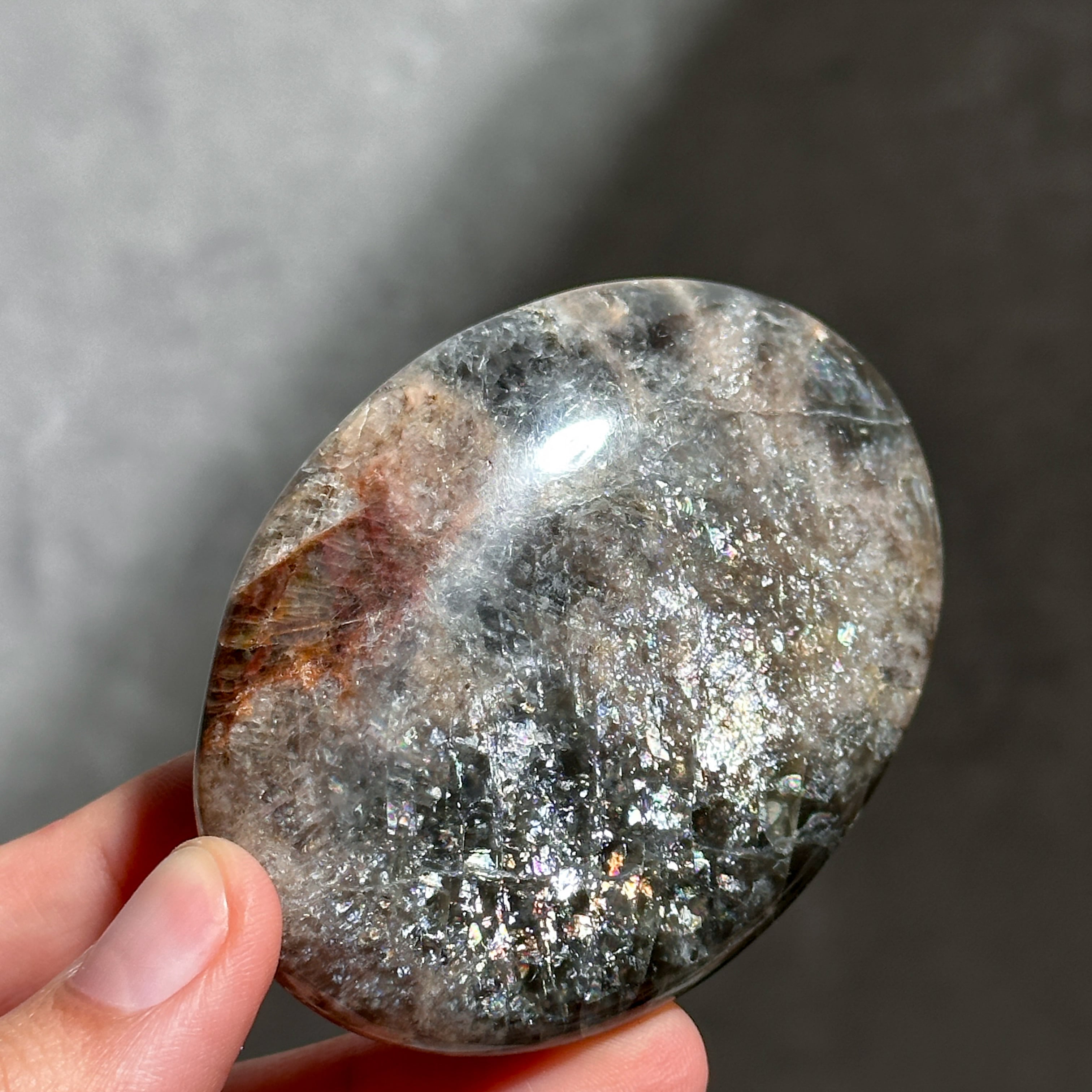 ブラックムーンストーン パームストーン05◇ Black Moonstone ◇天然石