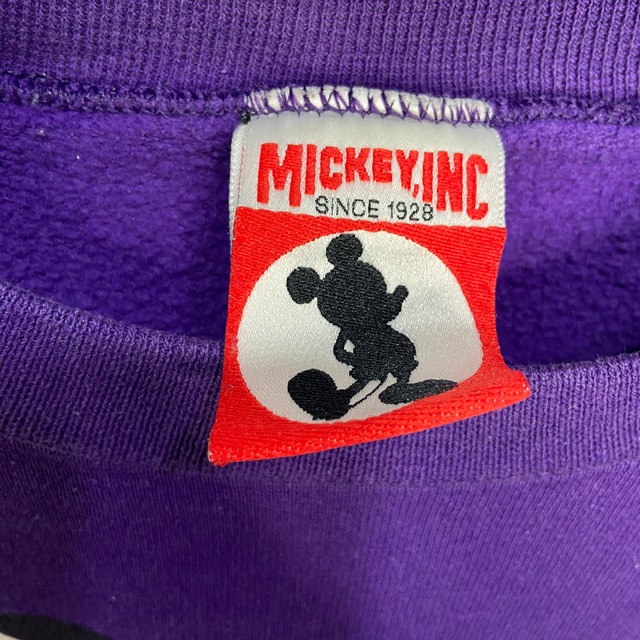 90s USA製☆ディズニー　ファンタジアミッキーマウス　スウェット　紫　M