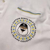CAPTAIN SANTA キャプテンサンタ 背中BIGプリント 半袖 ポロシャツ M /ホワイト/日本製/ポケット付き/オールド/ビンテージ