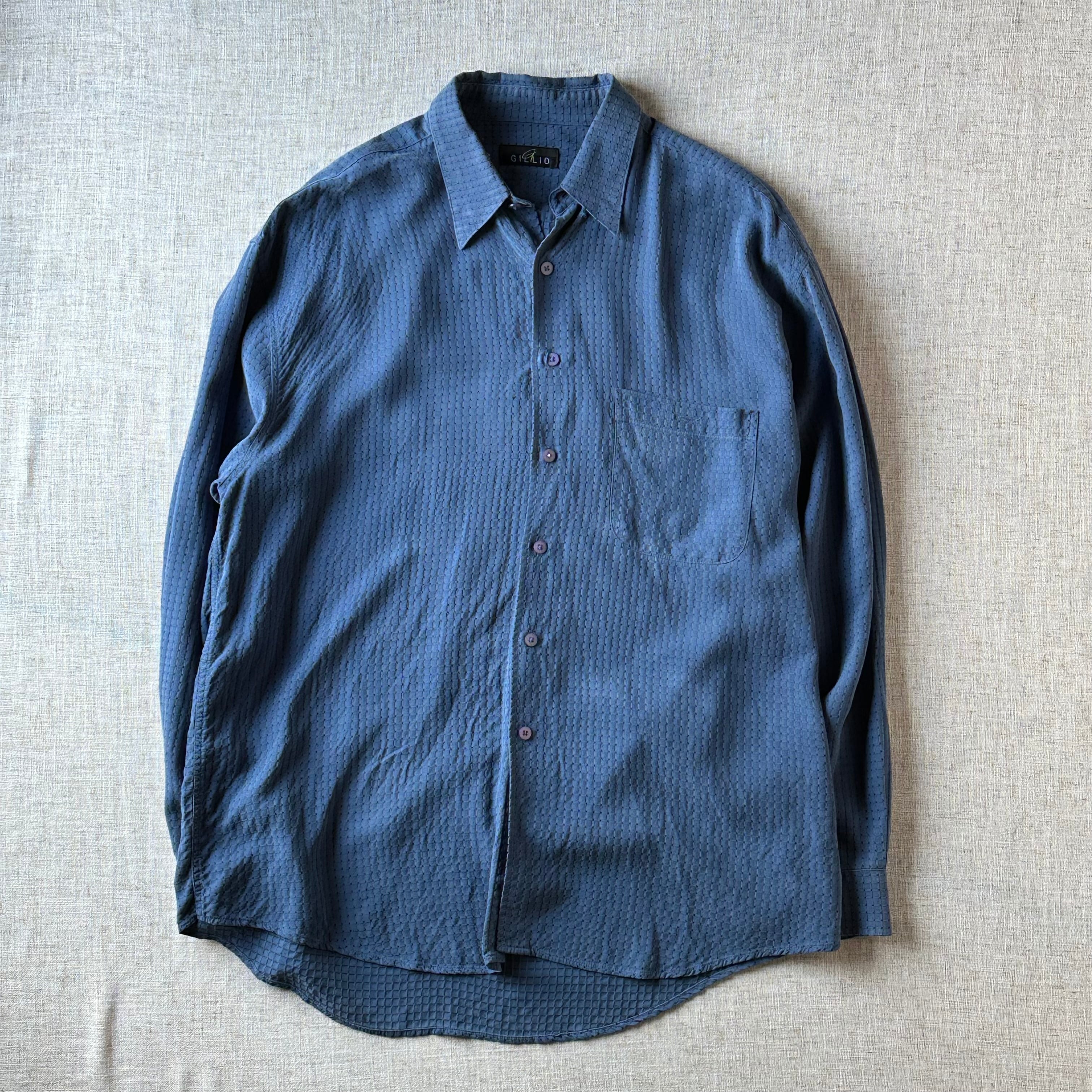 90s GILLIO Micro Dot Texture Shirt ,Unisex XL (Italy)