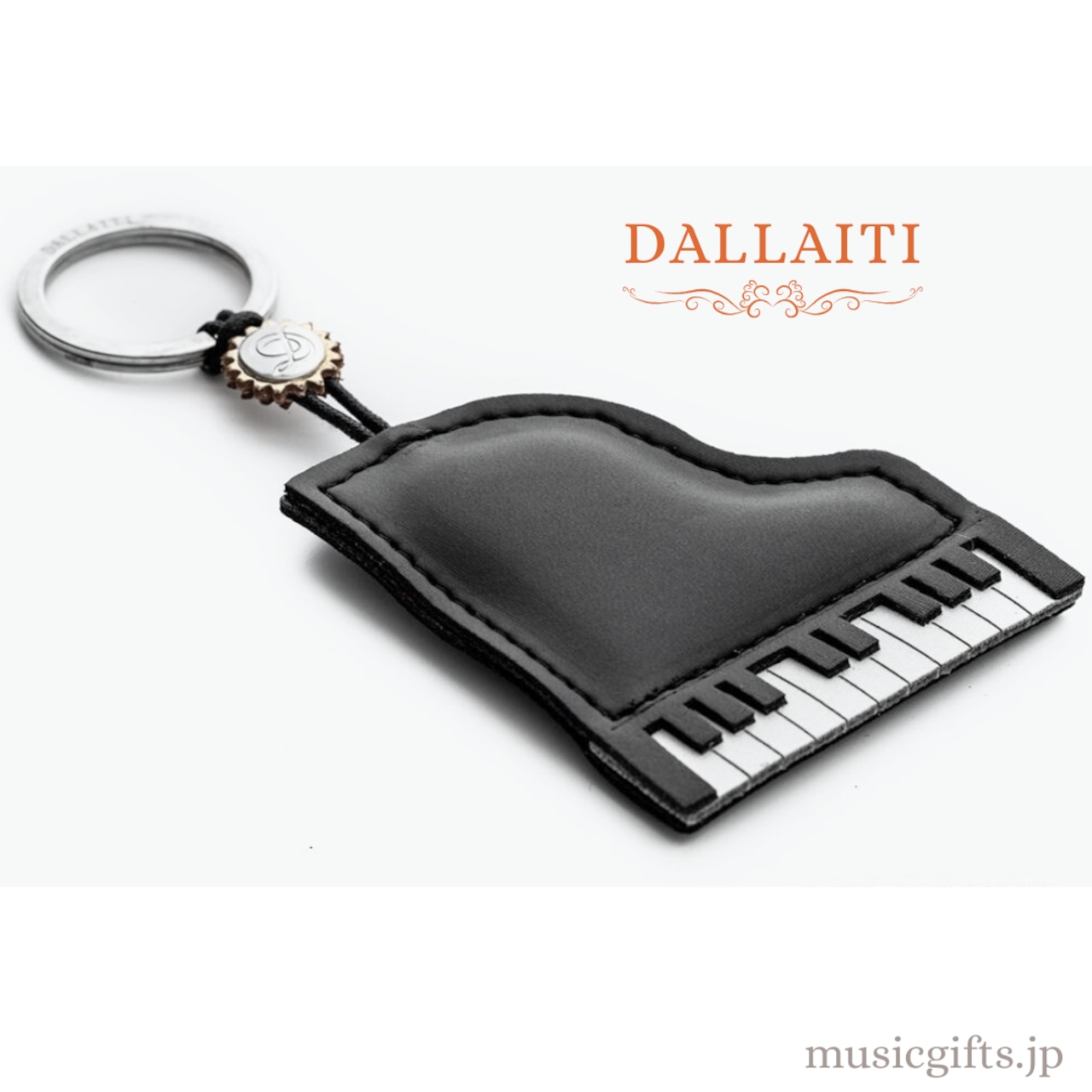DALLAITI イタリア製レザーキーホルダー ピアノ